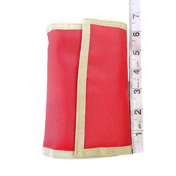 Red Velcro Old School Wallett pockets change purse UNISEX - Picture 8 of 8